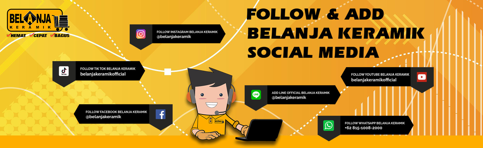 FOLLOW & ADD BELANJA KERAMIK SOCIAL MEDIA